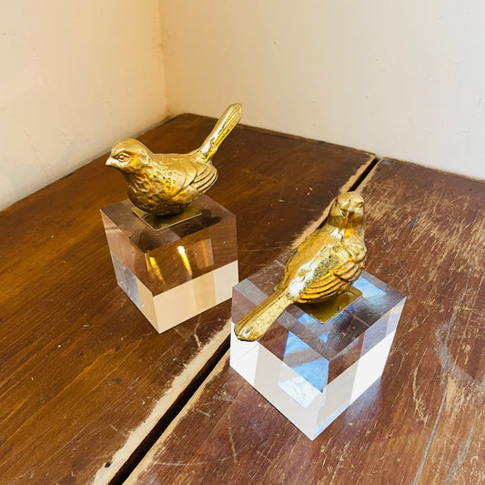 Gold Bird on Acrylic Block