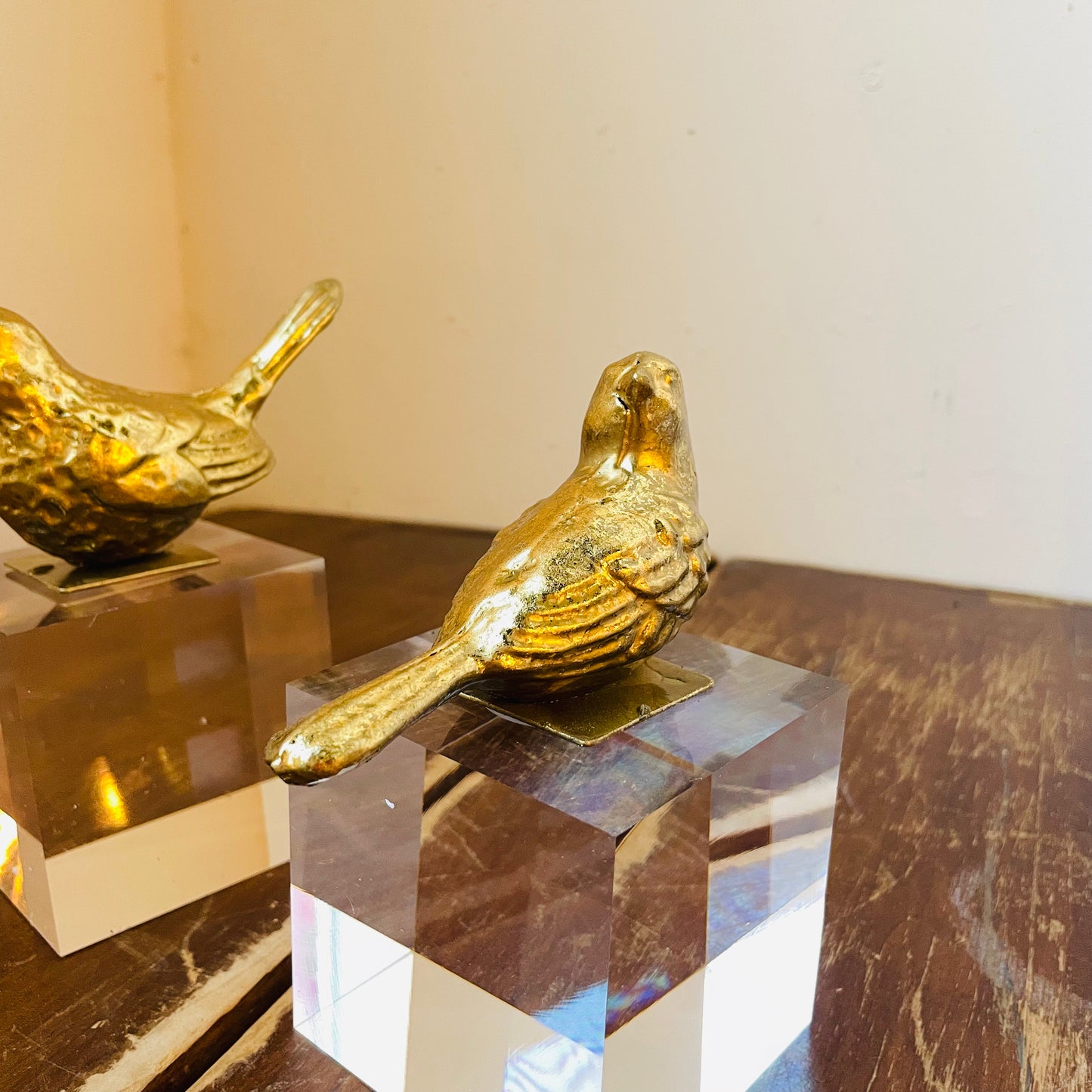 Gold Bird on Acrylic Block
