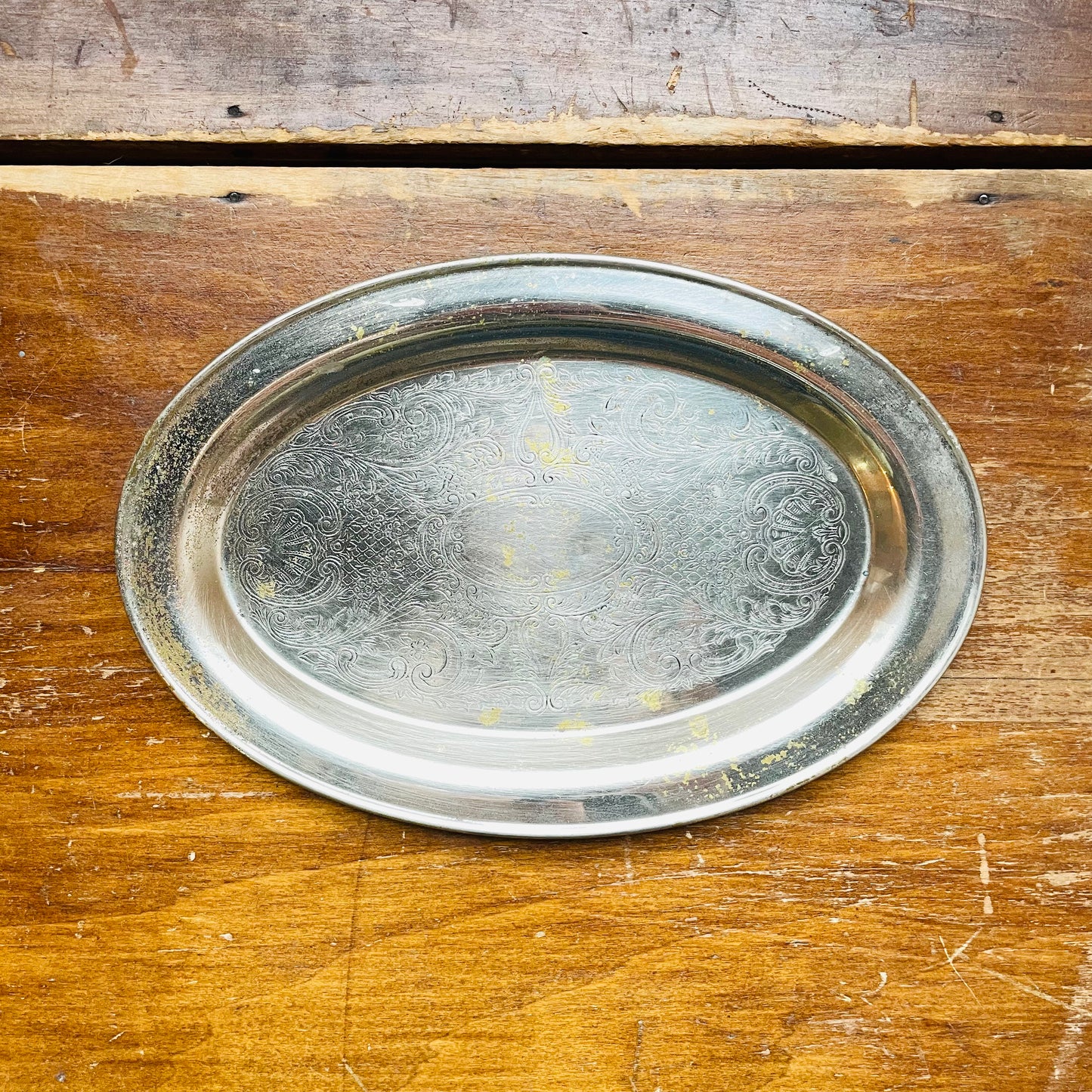 Oval Silver Tray- Vintage