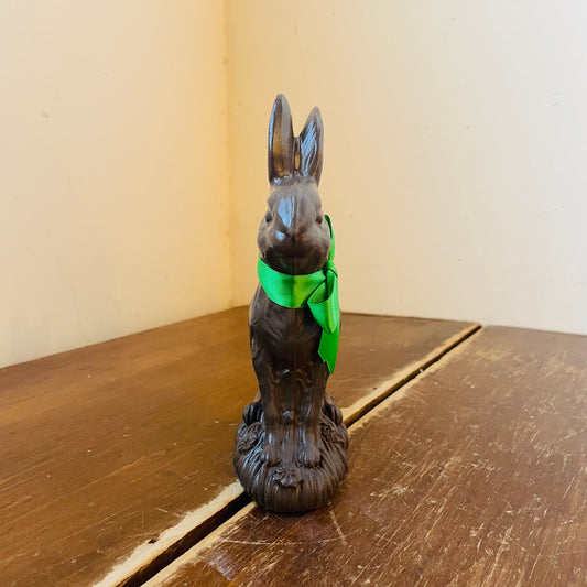 Faux Chocolate Bunny with Green Bow