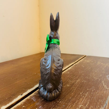 Faux Chocolate Bunny with Green Bow