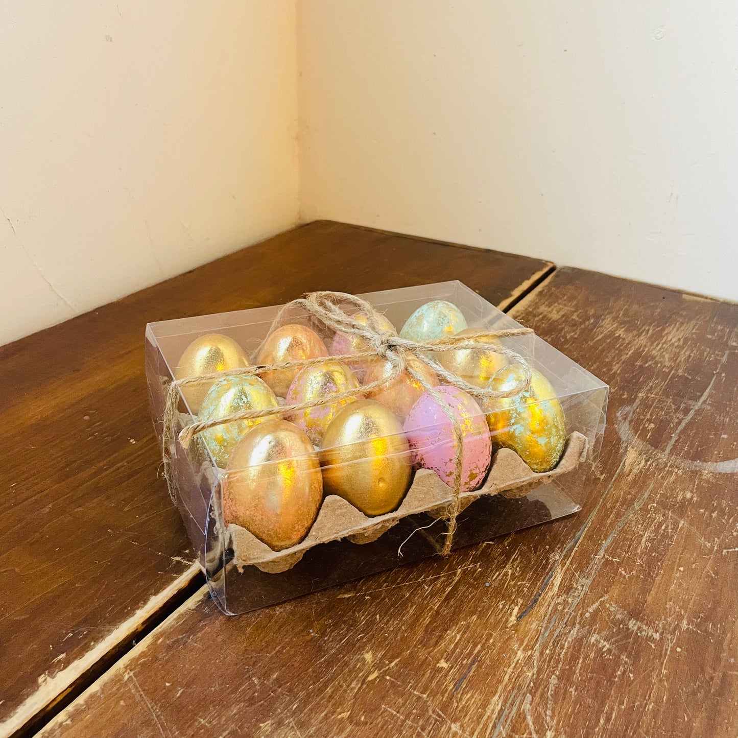 Box of Antiqued Colorful Eggs