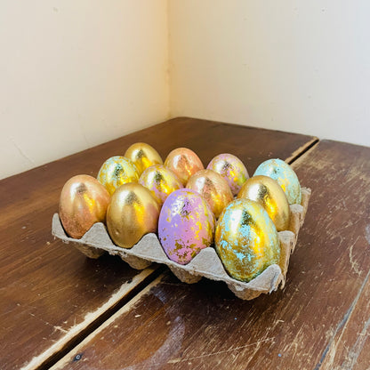 Box of Antiqued Colorful Eggs