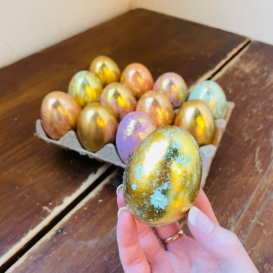 Box of Antiqued Colorful Eggs