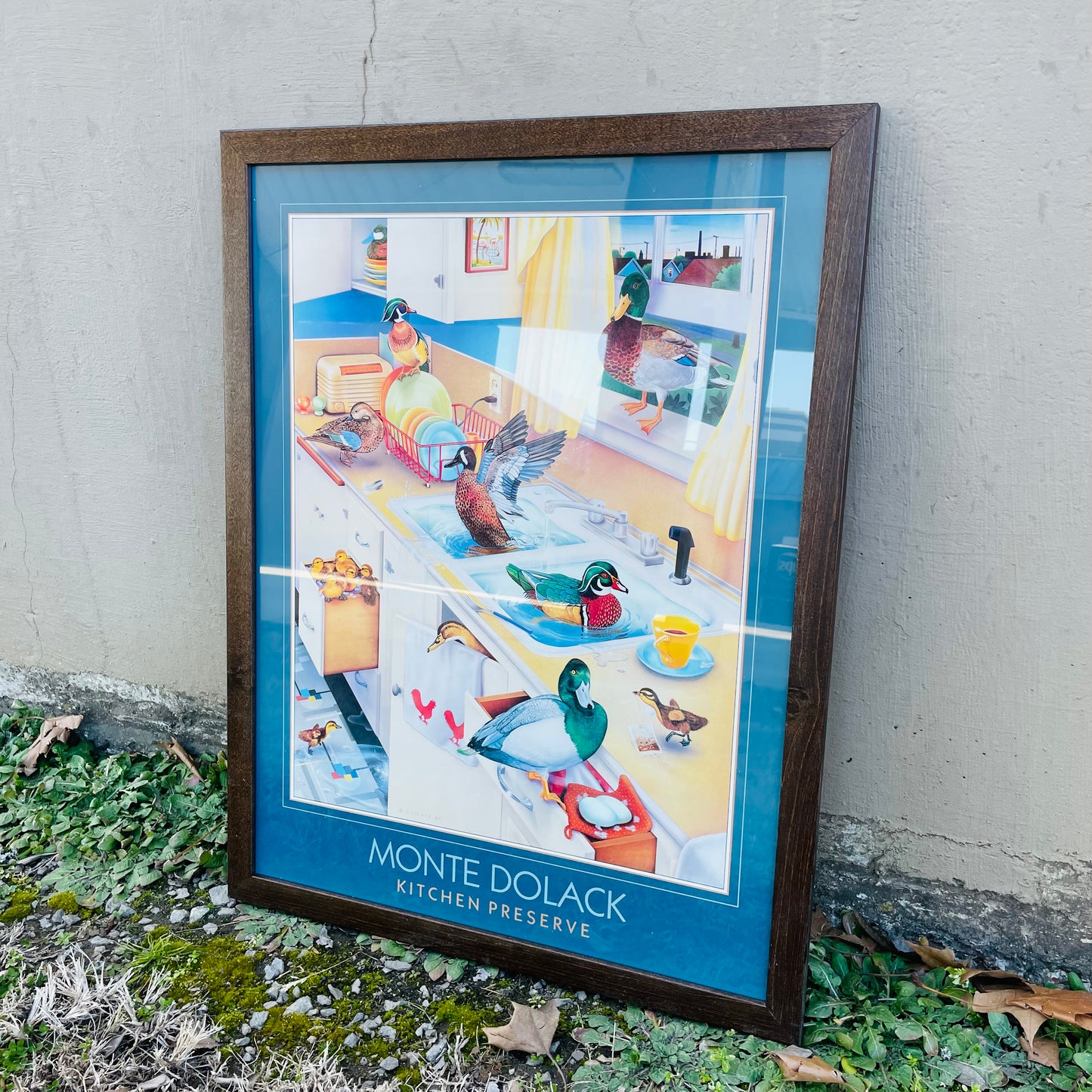 Kitchen Preserve Teal Border Framed Print