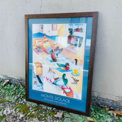 Kitchen Preserve Teal Border Framed Print