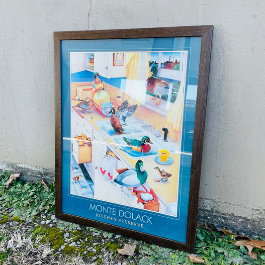 Kitchen Preserve Teal Border Framed Print