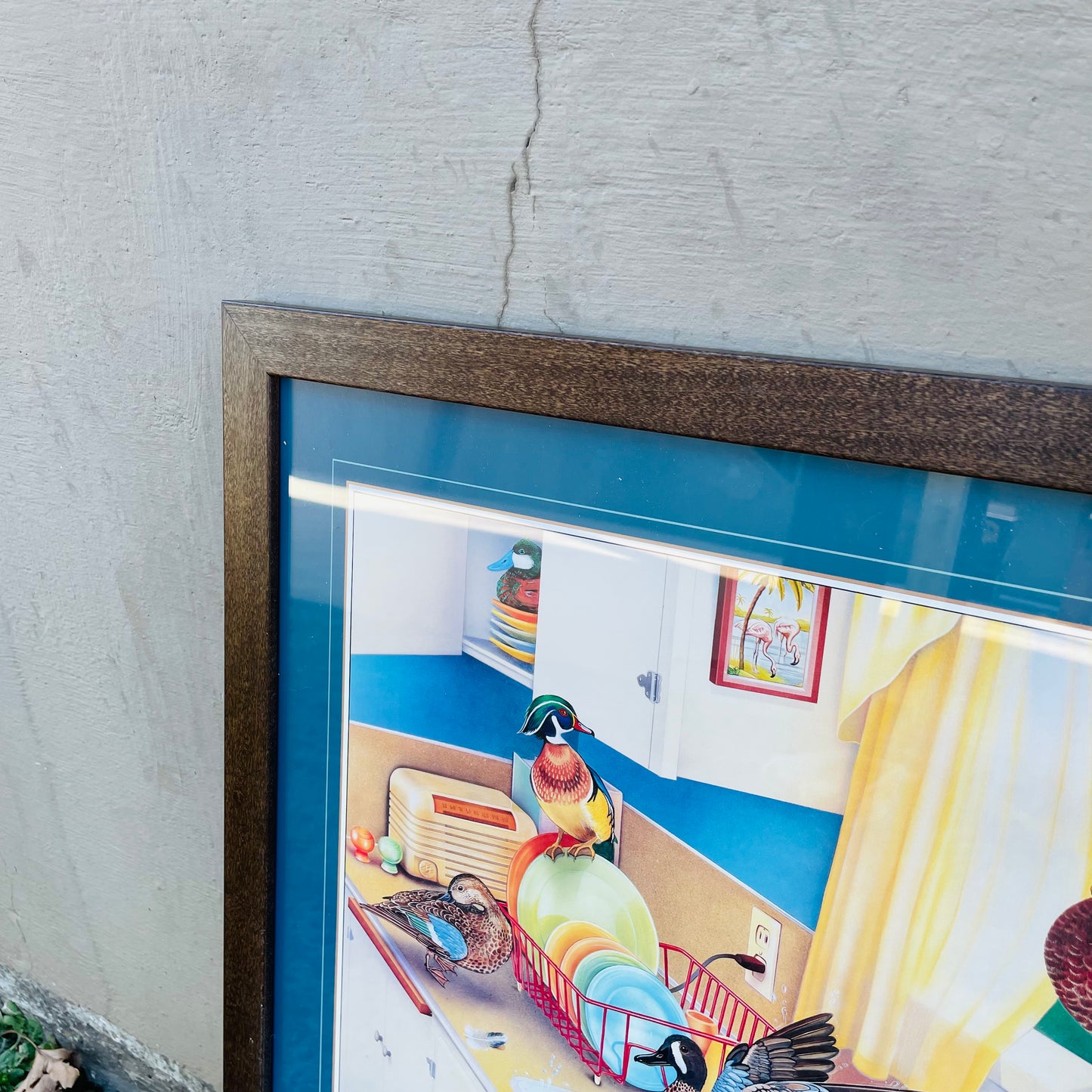 Kitchen Preserve Teal Border Framed Print