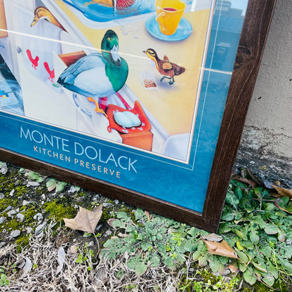 Kitchen Preserve Teal Border Framed Print