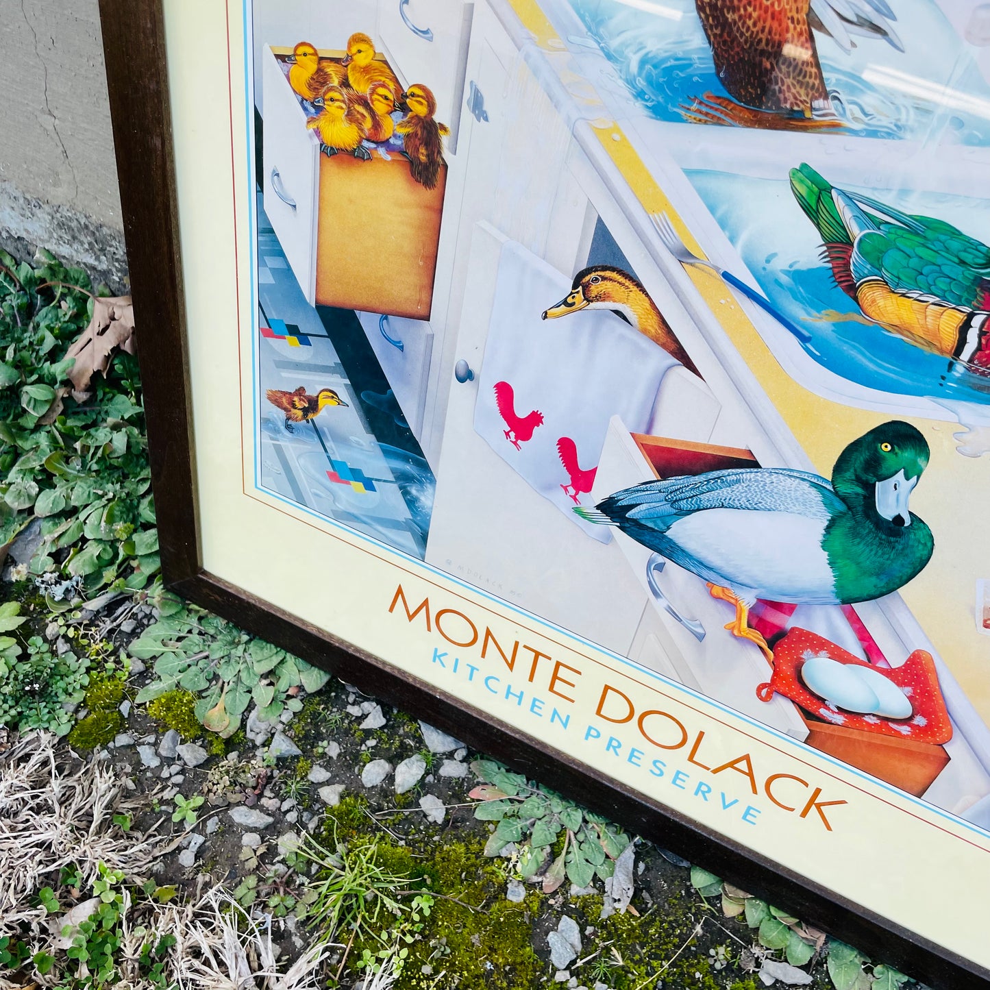 Kitchen Preserve Butter Yellow Border Framed Print