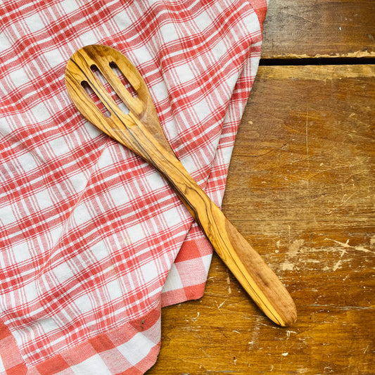 Handmade Olive Wood Slotted Spoon