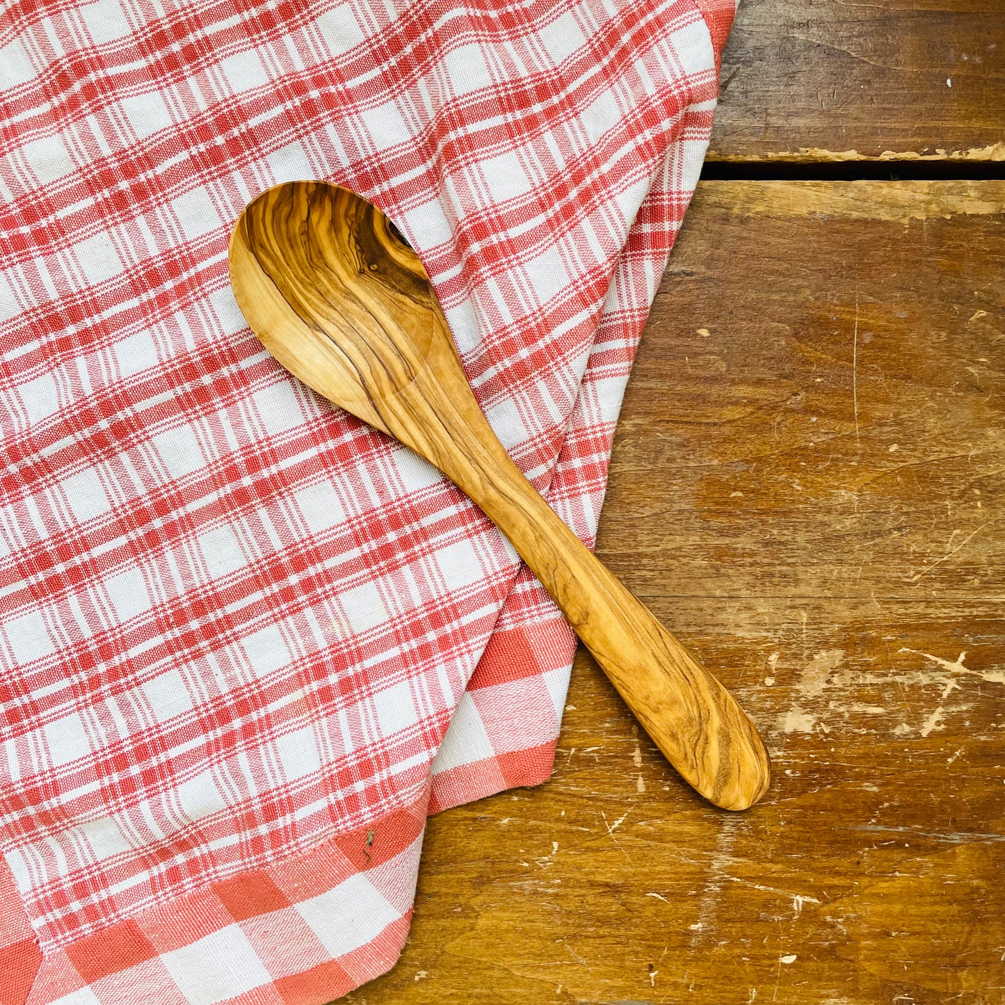 Handcrafted Olive Wood Food Spoon 10"