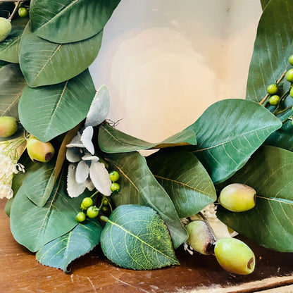 Tulip And Mixed Greenery Wreath