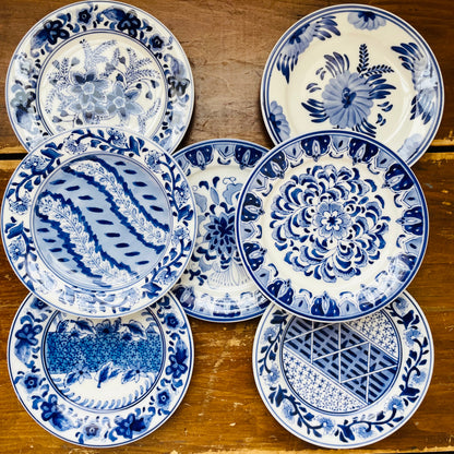 Blue & White Centrum Plate Set of 7- Vintage