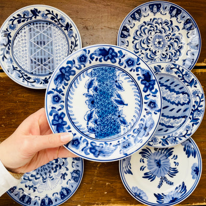 Blue & White Centrum Plate Set of 7- Vintage