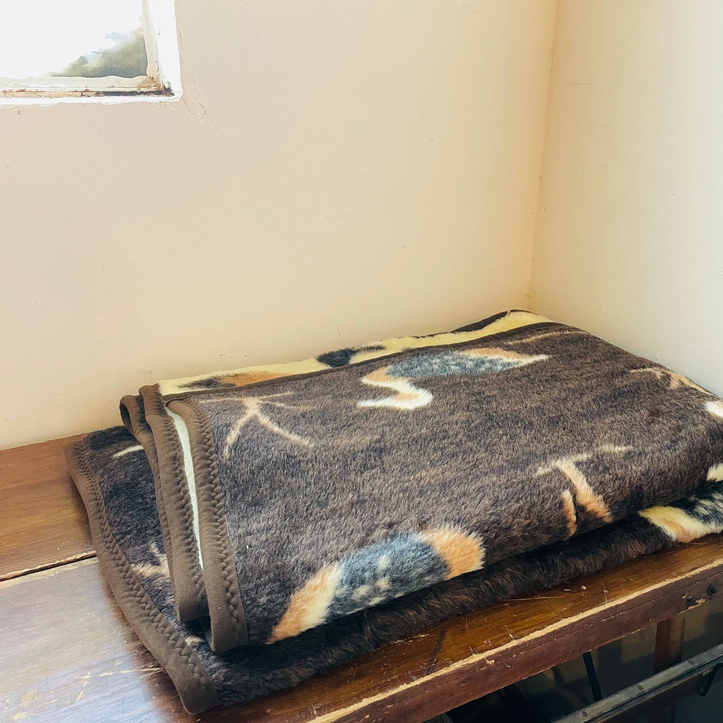 Brown Fuzzy Duck Blanket- Vintage