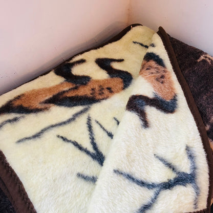 Brown Fuzzy Duck Blanket- Vintage