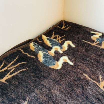 Brown Fuzzy Duck Blanket- Vintage