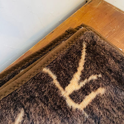 Brown Fuzzy Duck Blanket- Vintage