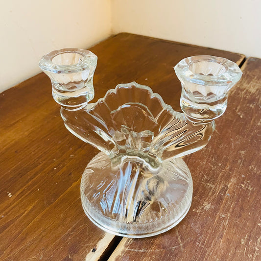 Jeanette Iris & Herringbone Candle Holder- Vintage