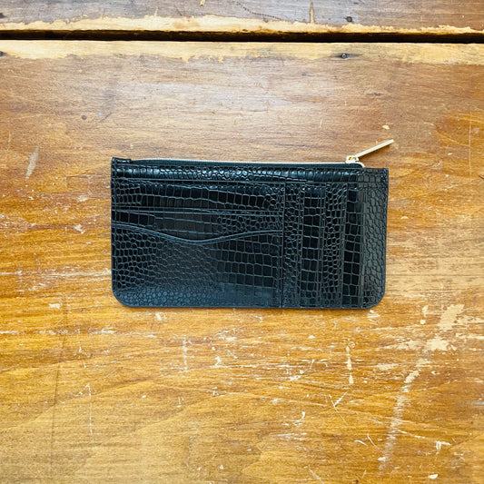 Estella Bartlett Black Croc Large Card Purse