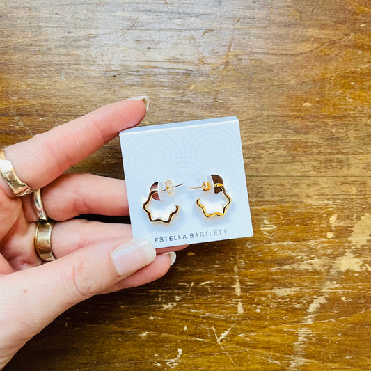 Estella Bartlett Flat Wave Hoops