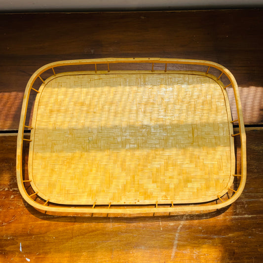Rattan Bamboo Tray- Vintage