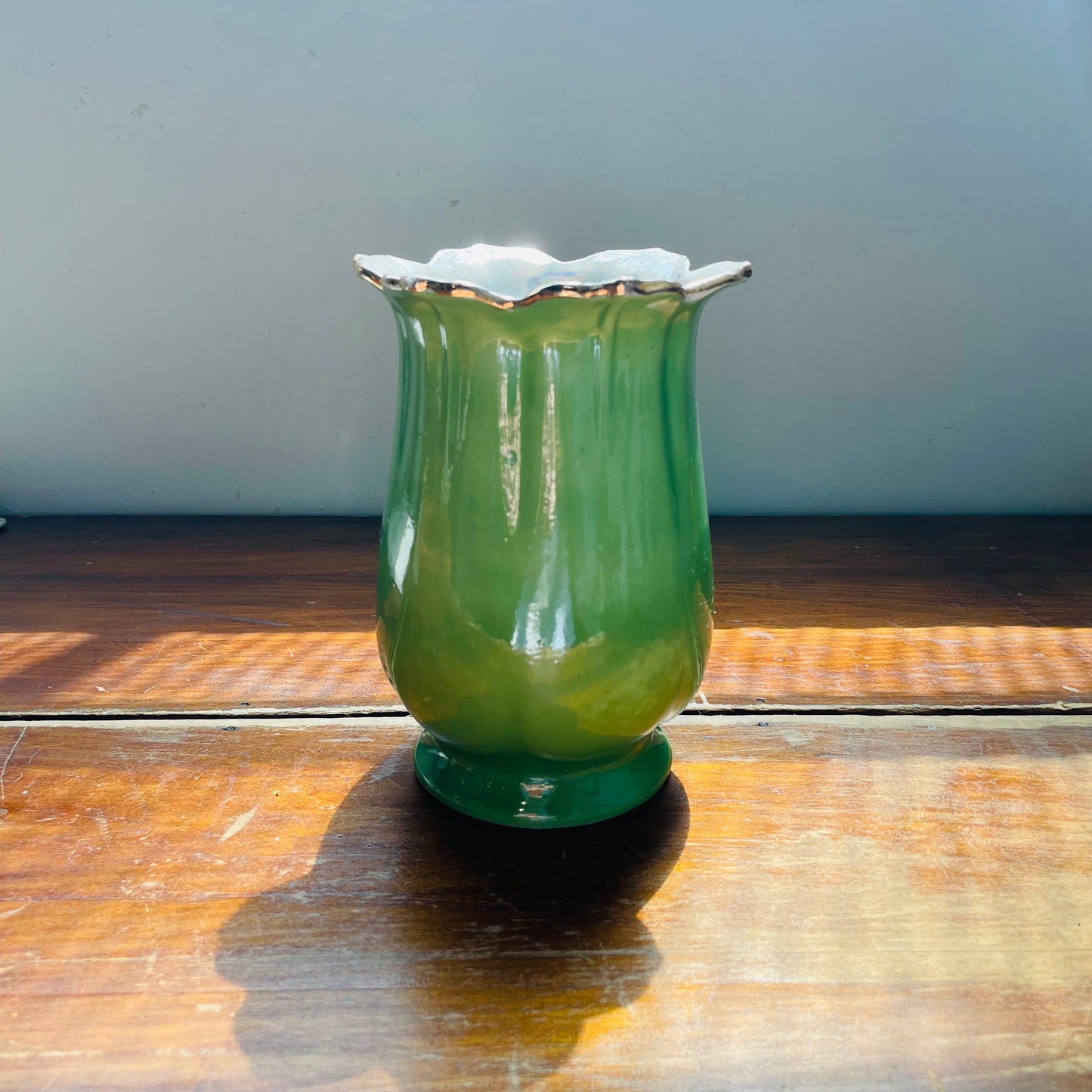 Green Ceramic Vase- Vintage