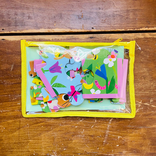 Spring Bunnies – 12 Piece Puzzle with Reusable Zipper Pouch