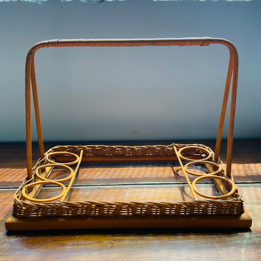 Bamboo Mini Bar Tray with Handle- Vintage