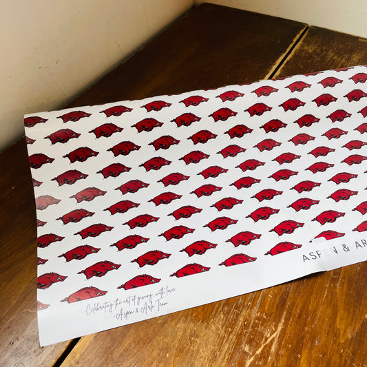 Running Razorback 30" x 180" Wrapping Paper