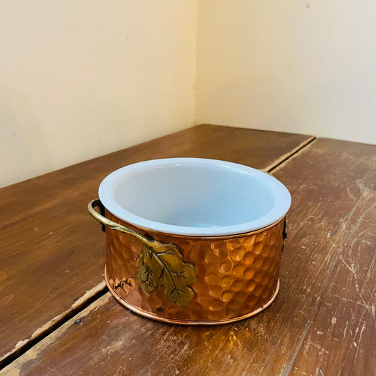 Telaflora Copper Casserole Holder & Insert- Vintage