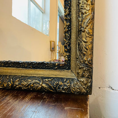 Black & Gold Botanical 23" x 30" Mirror- Vintage