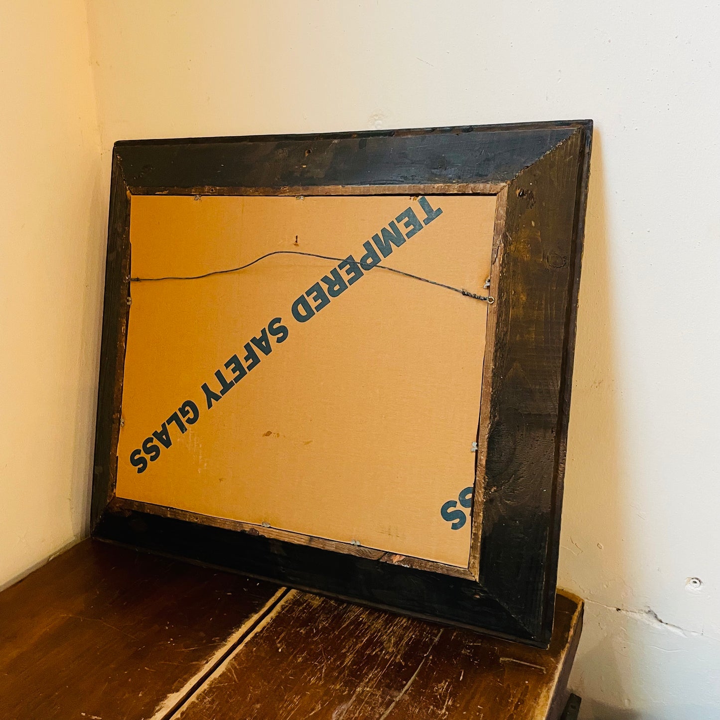 Black & Gold Botanical 23" x 30" Mirror- Vintage