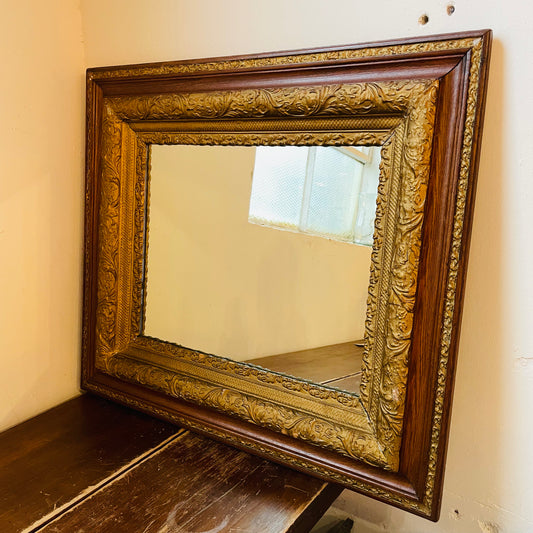 Two Tone Botanical 27" x 31" Mirror- Vintage