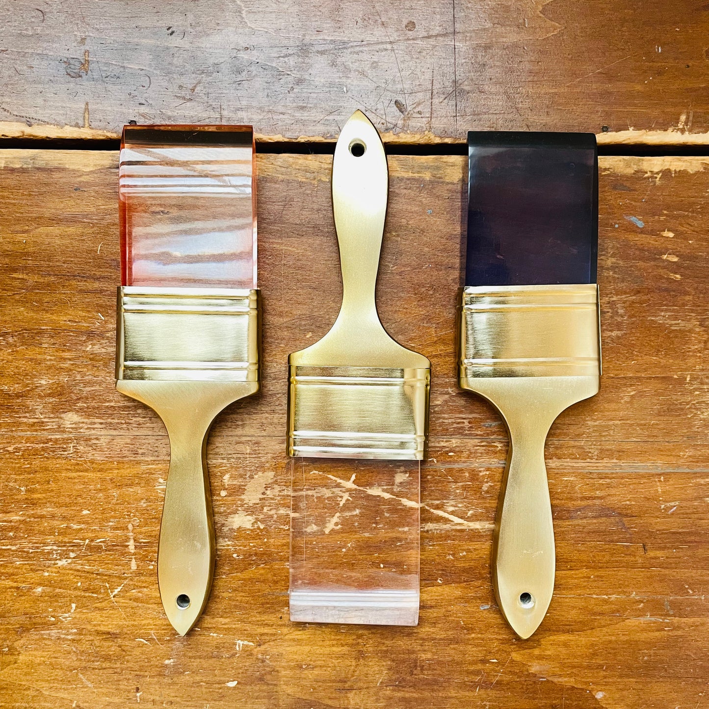 Acrylic Colorful Gold Paint Brush