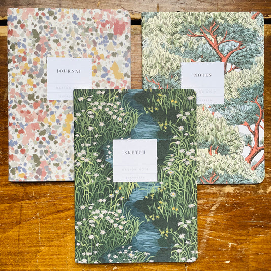 Evergreen Stitched Notebook Set of 3
