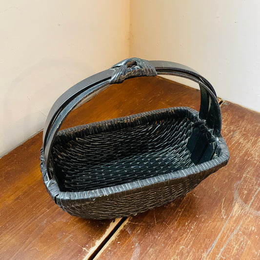 Black Plastic Handled Basket- Vintage