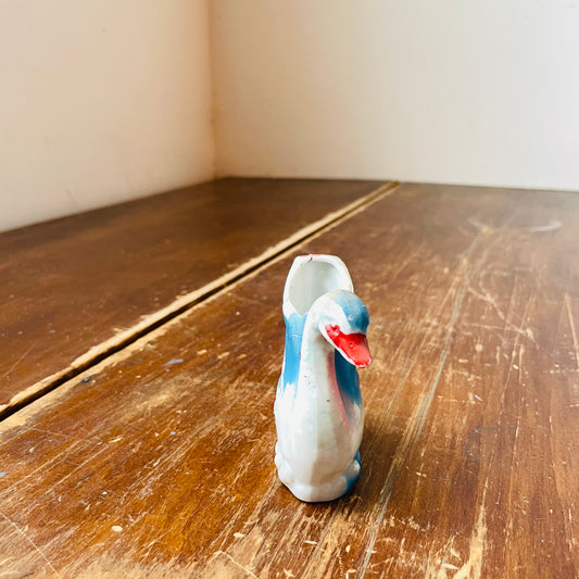 Blue & Pink Swan Toothpick Holder- Vintage