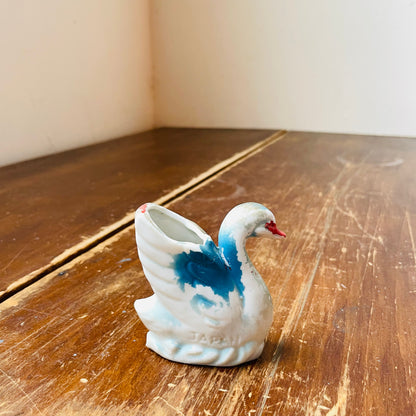 Blue & Pink Swan Toothpick Holder- Vintage