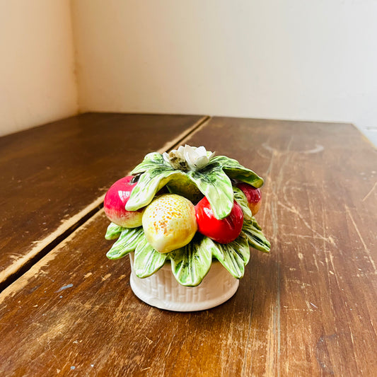 Italian Majolica Fruit Basket- Vintage