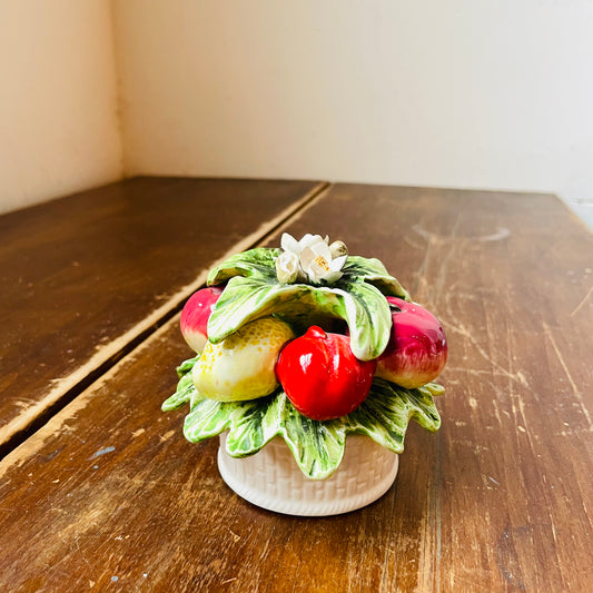 Italian Majolica Fruit Basket- Vintage
