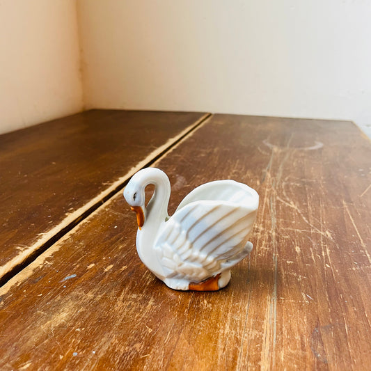 White Swan Toothpick Holder- Vintage