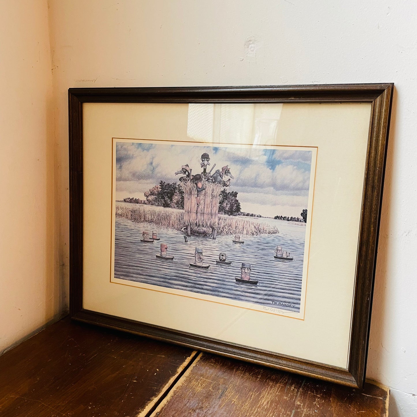"Late Morning Wait" Framed Print by T.W. Ramsey- Vintage