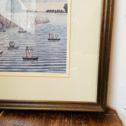 "Late Morning Wait" Framed Print by T.W. Ramsey- Vintage
