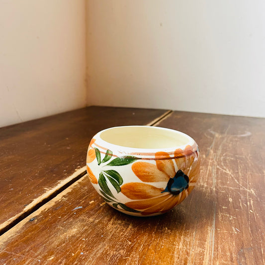 Hand-painted Floral Mexican Pot- Vintage