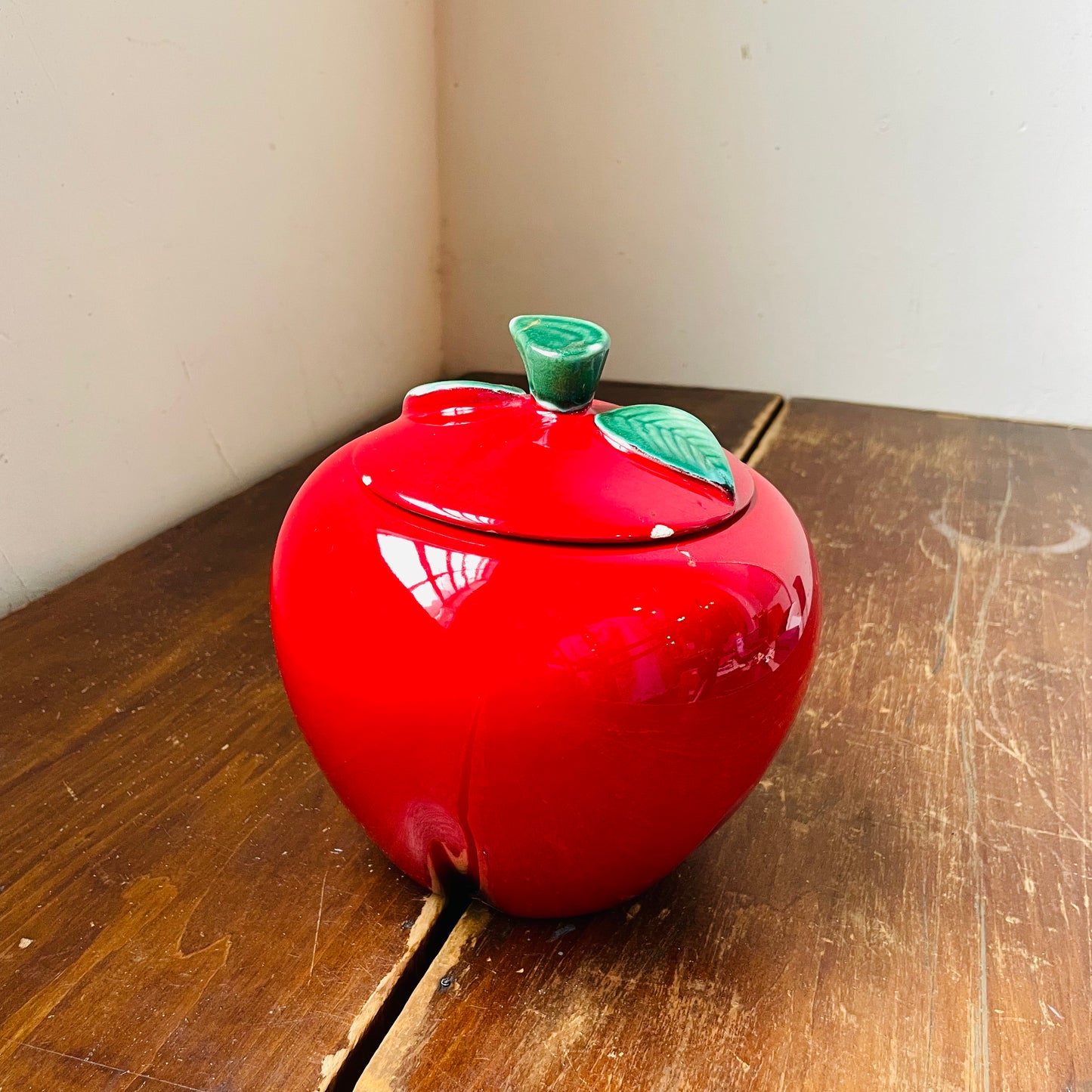 Red Apple Cookie Jar- Vintage