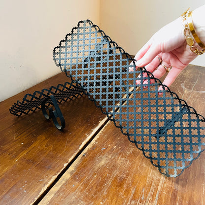 Black Metal Filigree Wall Mount Shelves- Vintage
