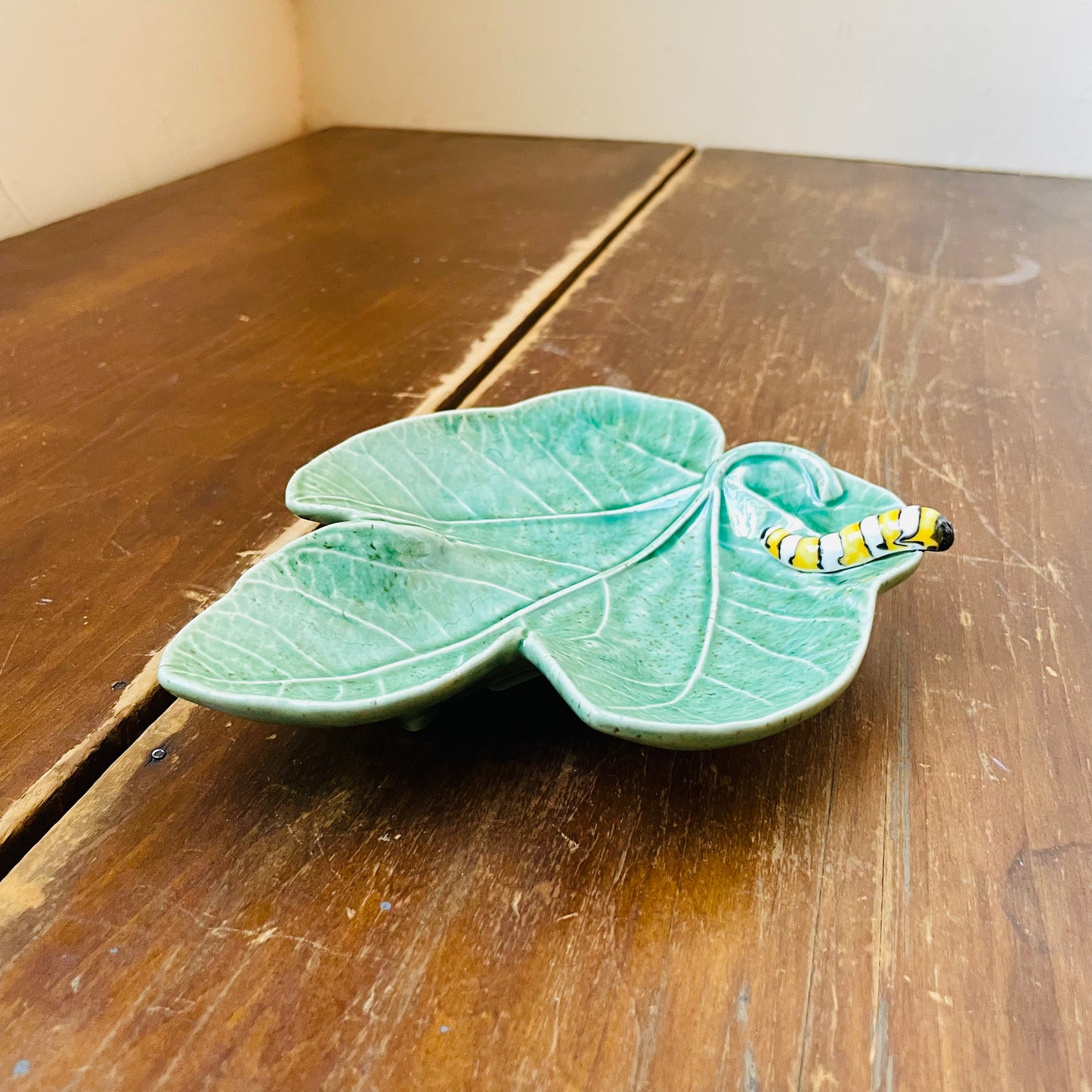 Bordallo Pinheiro Fig Tree Leaf with Caterpillar