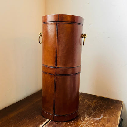 Brown Leather Umbrella Stand